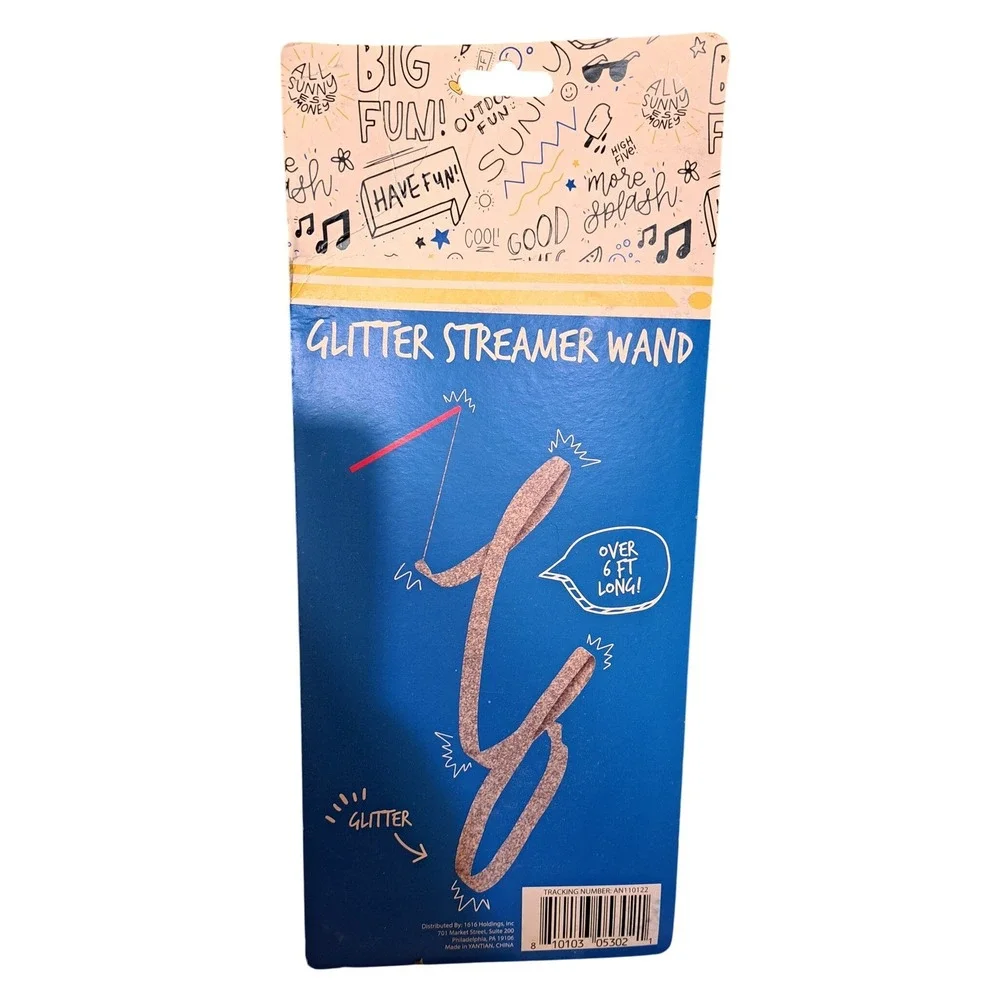 High Five Glitter Streamer Wand Toy for Kids Fun Outdoor Party Play